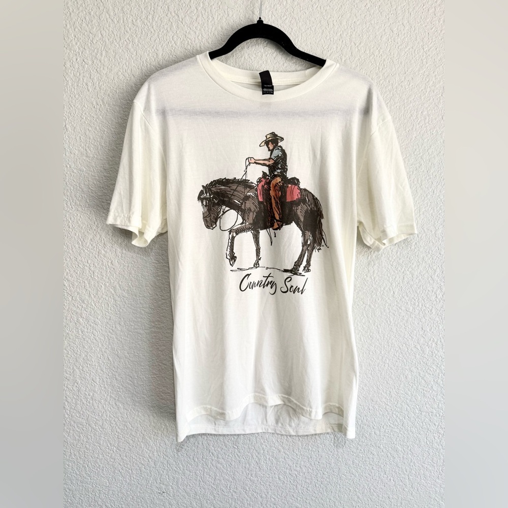 Country soul, oversized, small White Graphic T-Shirt